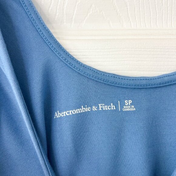 NWT Abercrombie One Shoulder Cutout Bodycon Mini Dress Blue Size Small Petite - Picture 5 of 9